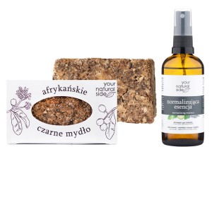 DUET Afrykańskie Czarne Mydło 100 g + Esencja Normalizująca 90 ml