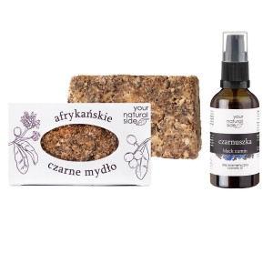 DUET Afrykańskie Czarne Mydło 100 g + Olej z Czarnuszki 50 ml